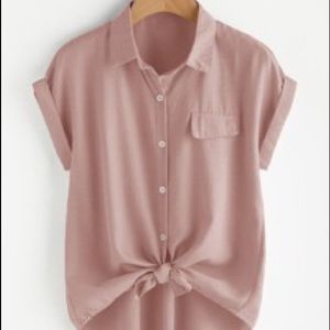 5X Pink Button Down Top